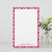 Fuchsia Giraffe Pattern Briefpapier (Staand voorkant)