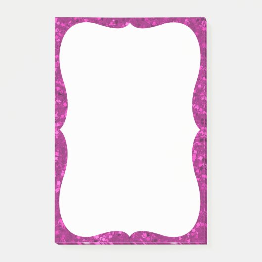 Fuchsia Glitter look Hot Pink Sparkle Print Post-it® Notes (Voorkant)