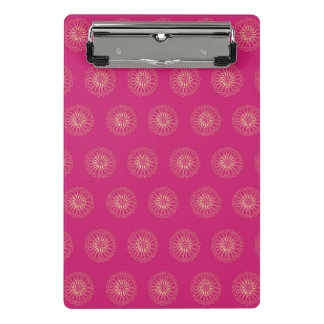 Fuchsia | Gouden Zinnia Bloem Medaillons Mini Klembord