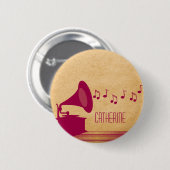 Fuchsia  Gramophone Button (Voorkant /achterkant)