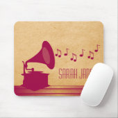 Fuchsia  Gramophone Mousepad Muismat (Met muis)