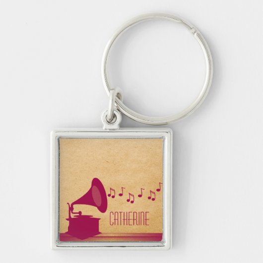 Fuchsia  Gramophone Premium Sleutelhanger (Voorkant)