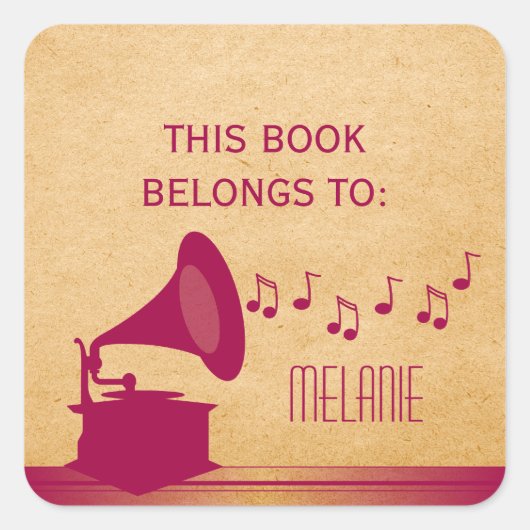 Fuchsia  Gramophone Stickers (Voorkant)
