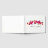Fuchsia Green Floral Waterverf Wedding Gastenboek (Volledig)