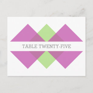 Fuchsia Green Geometric Triad Table Briefkaart