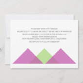 Fuchsia Green Geometric Triad Wedding Invite Kaart (Achterkant)