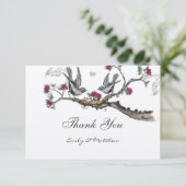 Fuchsia & Gris Faire-Part de Mariage Vintage Oisea (Debout devant)