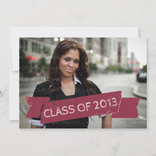 Fuchsia Grunge Banner 2013 Afstudeerder Invitation Kaart