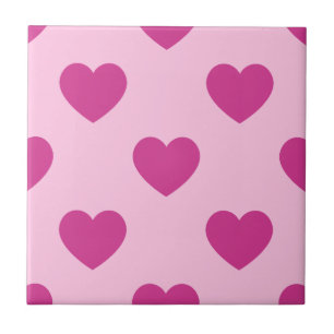 Fuchsia Hartpatroon Preppy Roze y2k Esthetisch Tegeltje
