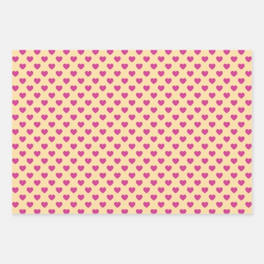 Fuchsia Hartpatroon Roze Preppy Esthetisch y2k Inpakpapier Vel (Voorkant 3)