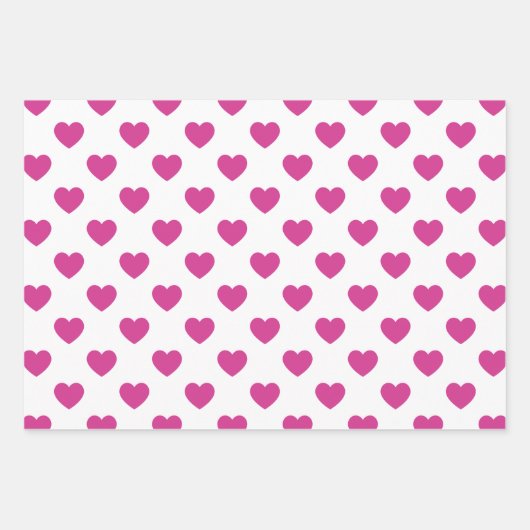 Fuchsia Hartpatroon Roze Preppy Esthetisch y2k Inpakpapier Vel (Voorkant 2)