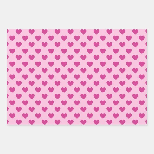 Fuchsia Hartpatroon Roze Preppy Esthetisch y2k Inpakpapier Vel (Voorkant)