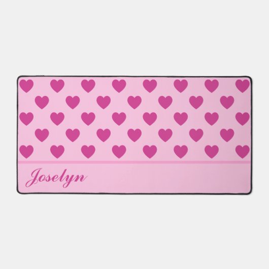 Fuchsia Heart Motif Nom manuscrit rose (Recto)