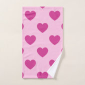 Fuchsia Heart Motif y2k Pink Preppy (Serviette à main)
