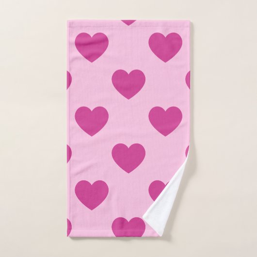 Fuchsia Heart Motif y2k Pink Preppy (Serviette à main)