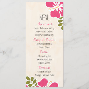 Fuchsia Hibiscus Hawaii Cartes de menu