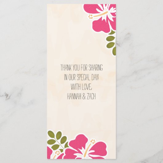 Fuchsia Hibiscus Hawaii Cartes de menu (Dos)