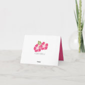 Fuchsia Hibiscus Mariage Merci Notes Cartes (Dos)
