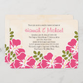 Fuchsia Hibiscus Tropical Thleges Shower Kaart (Voorkant / Achterkant)