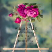 Fuchsia Hot Pink Roses Wedding Welcome (Neutre)