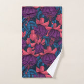 Fuchsia in blauw en paars bad handdoek (Handdoek)
