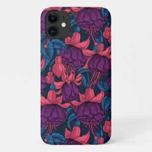 Fuchsia in blauw en paars iPhone 11 hoesje
