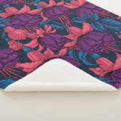 Fuchsia in blauw en paars sherpa deken (3/4)