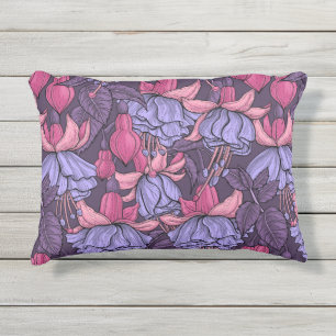 Fuchsia in roze en violet buitenkussen