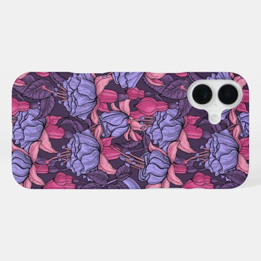 Fuchsia in roze en violet iPhone hoesje (Achterkant horizontaal)