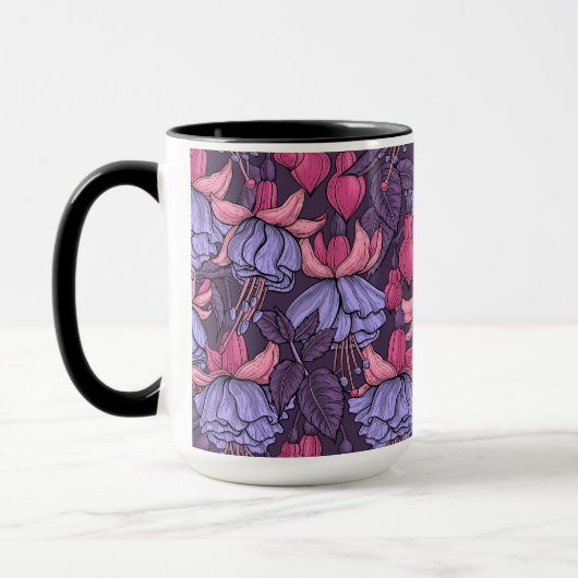 Fuchsia in roze en violet mok (Links)