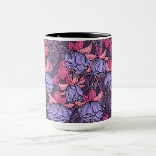 Fuchsia in roze en violet mok (Midden)