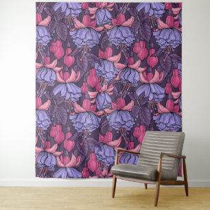 Fuchsia in roze en violet wandkleed