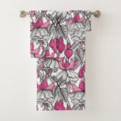 Fuchsia in wit en roze bad handdoek (Insitu)