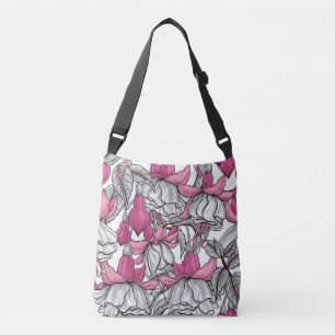 Fuchsia in wit en roze crossbody tas