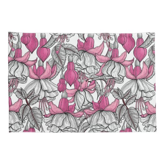 Fuchsia in wit en roze kussensloop (Achterkant-Rechts)