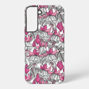 Fuchsia in wit en roze samsung galaxy hoesje