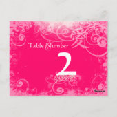 Fuchsia Kanji for Love Swirl Table Number Kards Briefkaart (Achterkant)