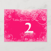 Fuchsia Kanji for Love Swirl Table Number Kards Briefkaart (Voorkant)