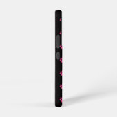 Fuchsia Kattenpoot Patroon op Zwarte Achtergrond Samsung Galaxy Hoesje (Rechterkant)