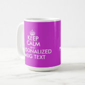 Fuchsia Keep Calm Mok |  tekst (Voorkant links)