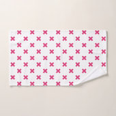 Fuchsia kruisstift wit bad handdoek (Handdoek)
