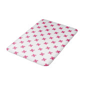 Fuchsia kruisstift wit badmat (Gekanteld)
