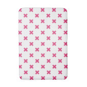 Fuchsia kruisstift wit badmat (Voorkant Verticaal)