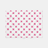 Fuchsia kruisstift wit fleece deken (Voorkant (Horizontaal))