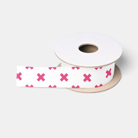 Fuchsia kruisstift wit lint (Spoel)