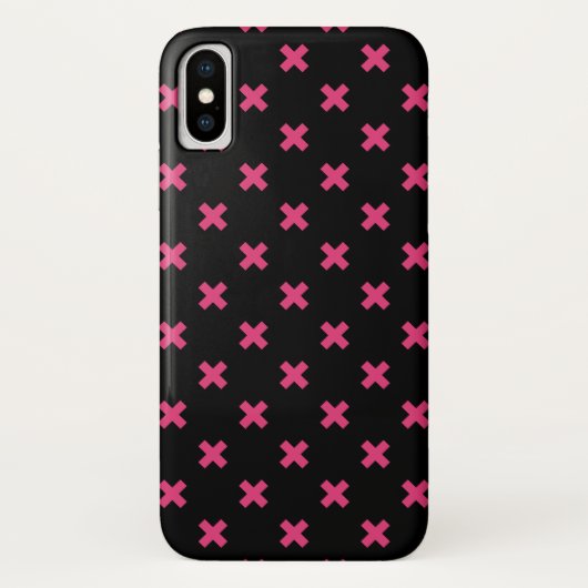 Fuchsia kruisstift zwart Case-Mate iPhone case (Achterkant)