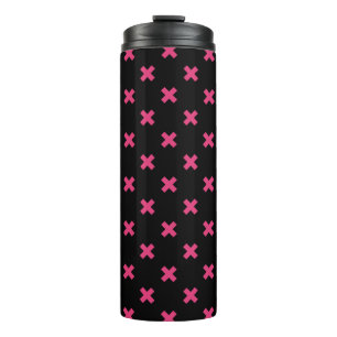 Fuchsia kruisstift zwart thermosbeker