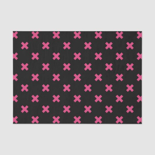 Fuchsia kruisstift zwart tissuepapier (Voorkant)
