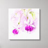 Fuchsia kunst bloem paarse roze canvas print (Voorkant)