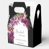 Fuchsia Lavendel Bloemboog Bruidsdouche Bedankdoosjes (Geopend)